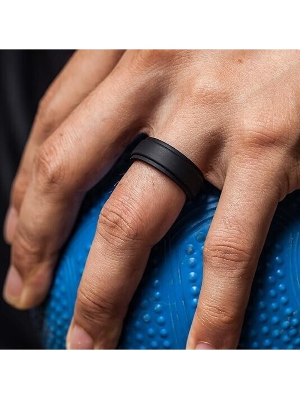 ThunderFit Silicone Charcoal Black Classic Wedding Band - Men's Size 12